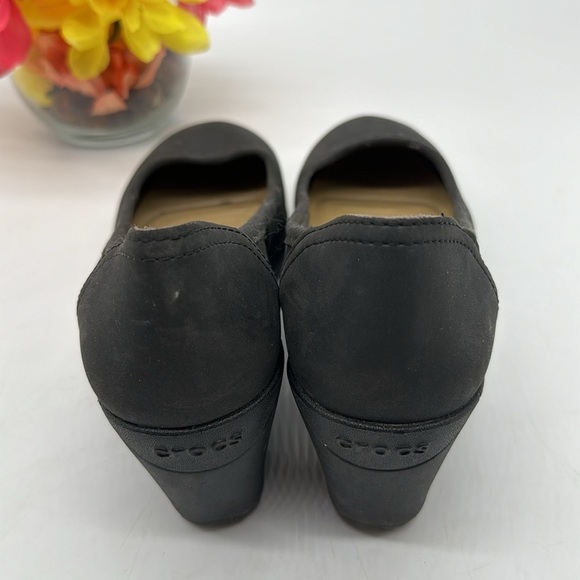 CROCS Black Wedge Lightweight Slip on Size 9 CR6496C - Picture 3 of 7